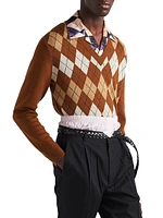 Wool Sweater with an Argyle Pattern