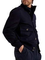 Wool Double Beaver Cloth Bomber Jacket