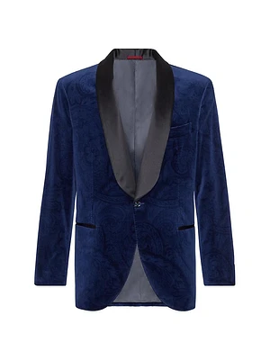 Cotton Paisley Velvet Tuxedo Jacket