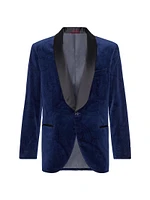 Cotton Paisley Velvet Tuxedo Jacket