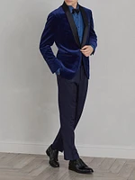 Cotton Paisley Velvet Tuxedo Jacket