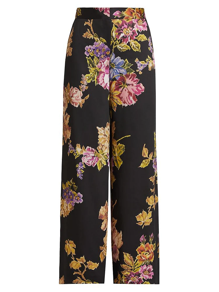 Isaiah Floral High-Rise Pants