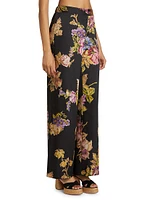 Isaiah Floral High-Rise Pants