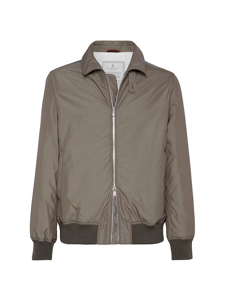 Techno Poplin Bomber Jacket with Thermore® Padding