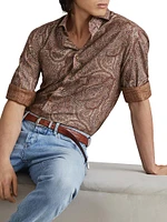 Paisley Slim Fit Shirt With Spread Collar