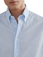 Striped Cotton Slim-Fit Shirt with Button Down Collar