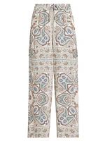 Venice Paisley Wide-Leg Pants