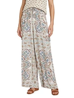 Venice Paisley Wide-Leg Pants