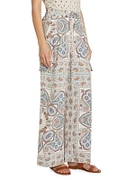 Venice Paisley Wide-Leg Pants