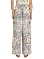 Venice Paisley Wide-Leg Pants