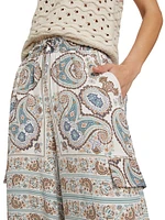 Venice Paisley Wide-Leg Pants