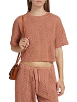 Finley Cotton-Blend Crochet Sweater