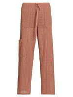 Finley Cotton-Blend Crochet Knit Pants