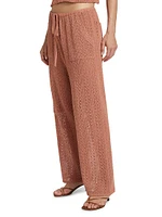 Finley Cotton-Blend Crochet Knit Pants