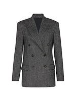 Brushed Techno Wool Chevron Blazer