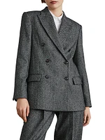 Brushed Techno Wool Chevron Blazer