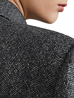 Brushed Techno Wool Chevron Blazer