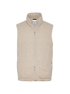 Brushed Wool and Cashmere Chevron Down Vest