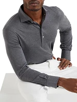 Silk and Cotton Lightweight Jersey Polo Shirt