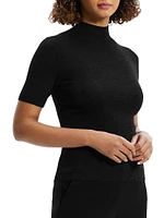 Leenda Merino Wool Short-Sleeve Sweater