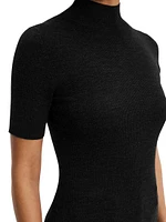 Leenda Merino Wool Short-Sleeve Sweater