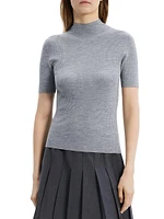 Leenda Merino Wool Short-Sleeve Sweater