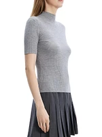 Leenda Merino Wool Short-Sleeve Sweater