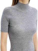 Leenda Merino Wool Short-Sleeve Sweater