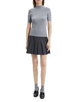 Leenda Merino Wool Short-Sleeve Sweater