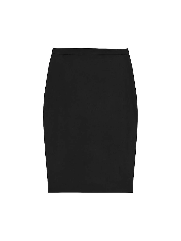 Wool Slim Pencil Skirt