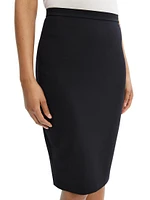 Wool Slim Pencil Skirt