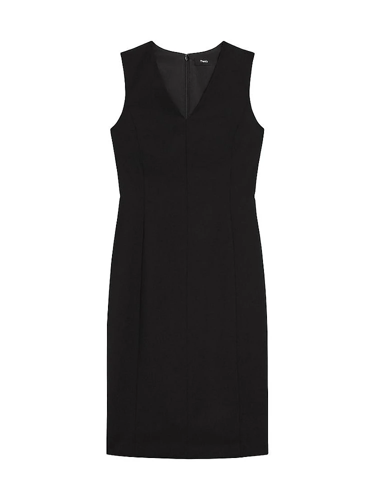 Slim V-Neck Midi-Dress