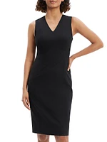 Slim V-Neck Midi-Dress