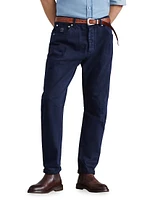 Denim Leisure Fit Five Pocket Jeans with Rips