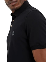 Cotton Piqua Polo Shirt with Printed Logo