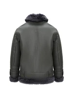 Shearling Lamb Zip Moto Jacket