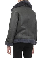 Shearling Lamb Zip Moto Jacket