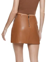 Siobhan Vegan Leather Wrap Miniskirt