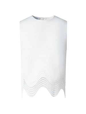 Jersey Scalloped Sleeveless Top