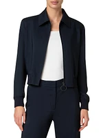 Stretch Wool Bomber Jacket