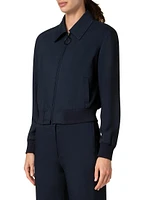 Stretch Wool Bomber Jacket