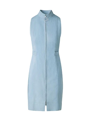 Stretch-Denim Sleeveless Minidress