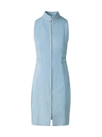 Stretch-Denim Sleeveless Minidress