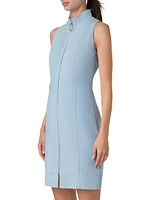 Stretch-Denim Sleeveless Minidress