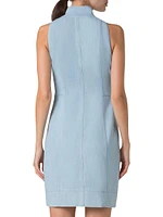 Stretch-Denim Sleeveless Minidress