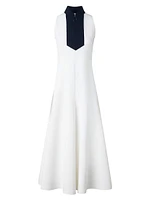 Jersey Mockneck Sleeveless Midi-Dress