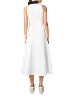 Jersey Mockneck Sleeveless Midi-Dress