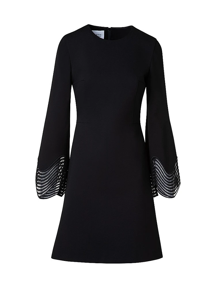 Scalloped Cuff Jersey Minidress