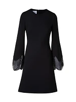 Scalloped Cuff Jersey Minidress