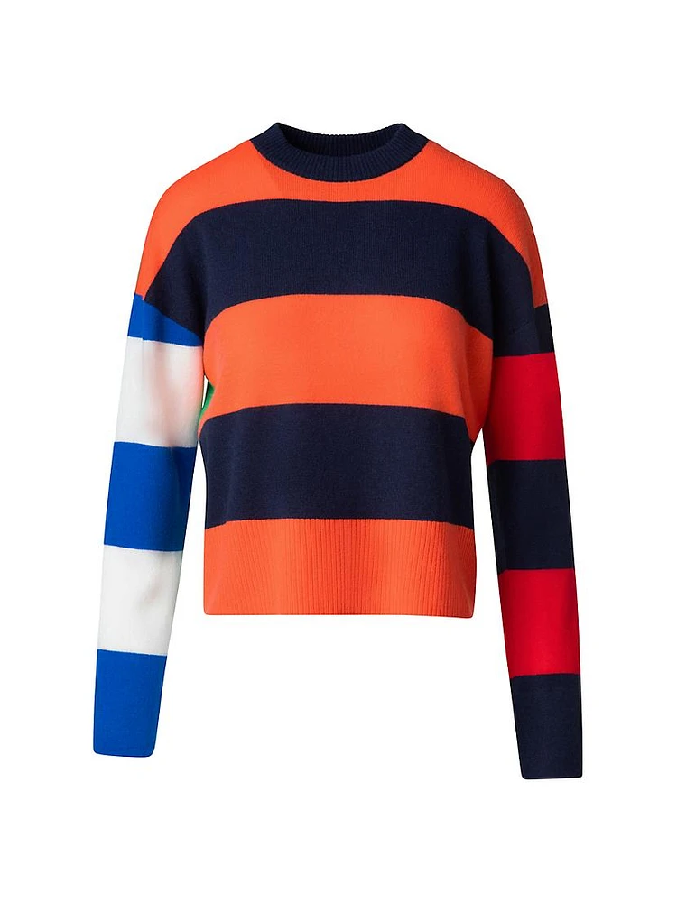 Striped Cashmere-Blend Sweater